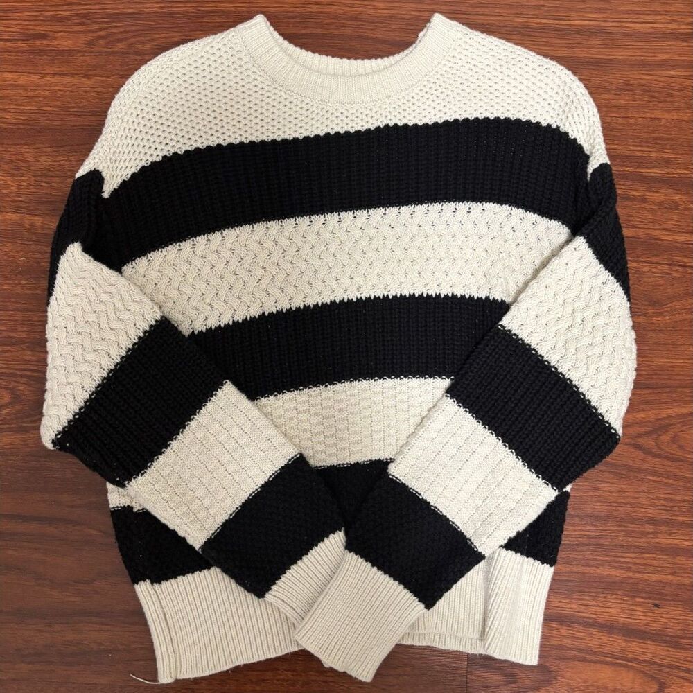 Knitted Black and Cream Sweater
